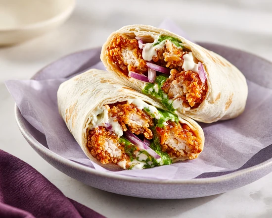 Bang Bang chicken wrap with mint and creamy sauces