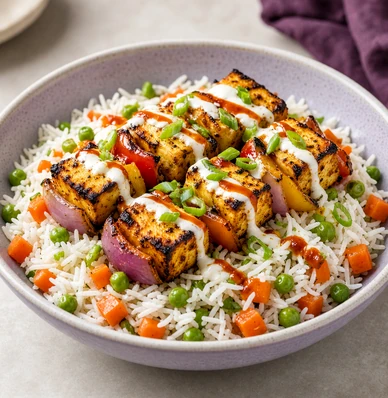 Paneer tikka rice bowl